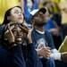 Michigan junior Lauren Stroub watches anxiously during a watch party at Crisler Arena on Monday, April 8. Daniel Brenner I AnnArbor.com